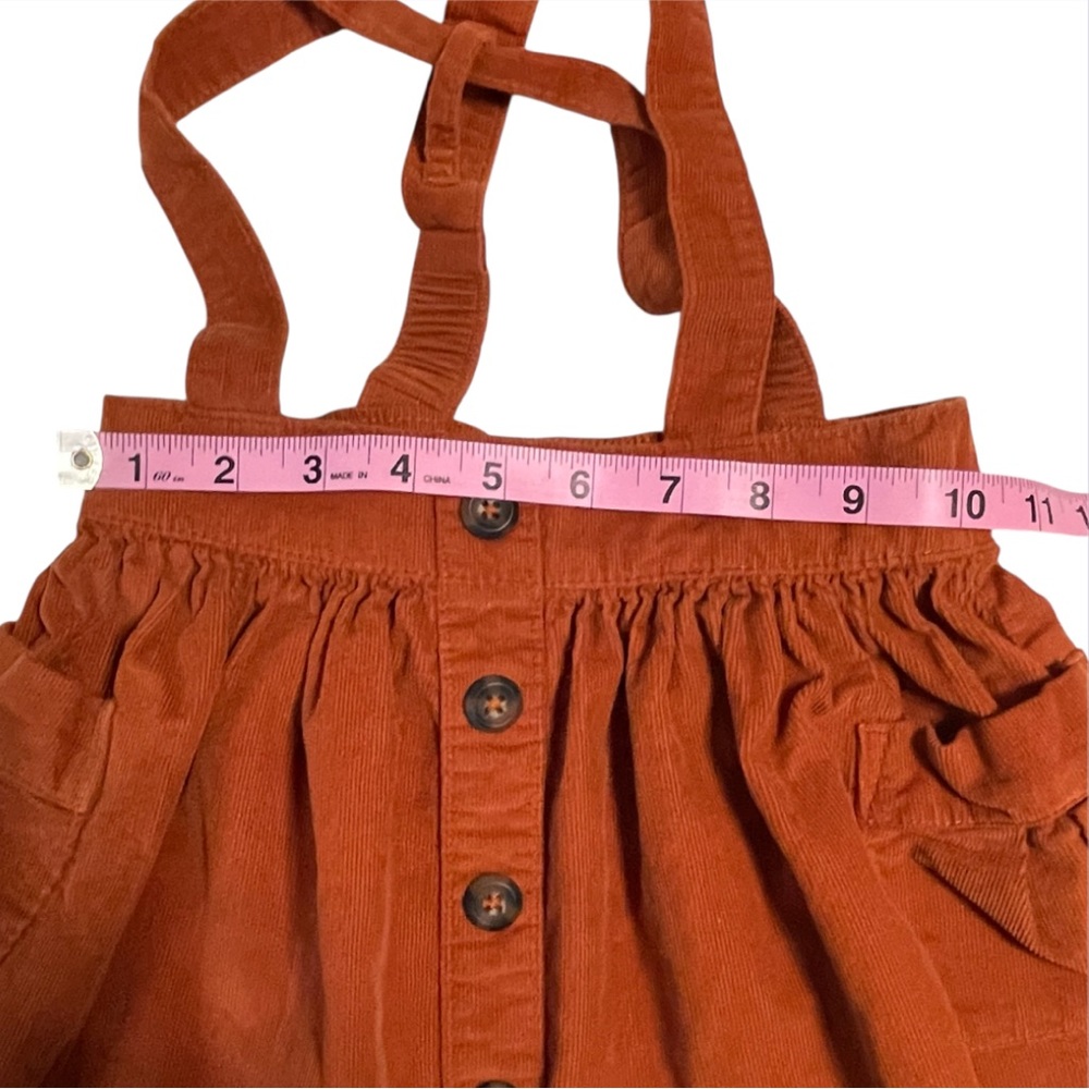 Cat & Jack Floral Top with A Rusty Brown Corduroy Suspender Skirt - Picture 10 of 13